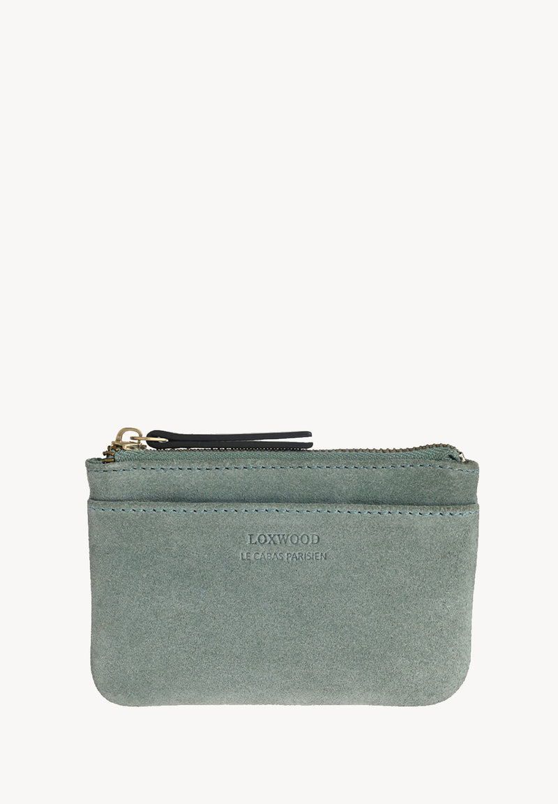 ZOÉ - Petit porte-monnaie zippé en cuir velours