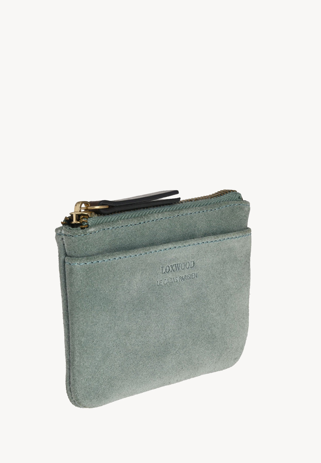 ZOÉ - Petit porte-monnaie zippé en cuir velours