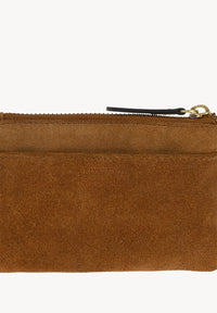 ZOÉ - Petit porte-monnaie zippé en cuir velours