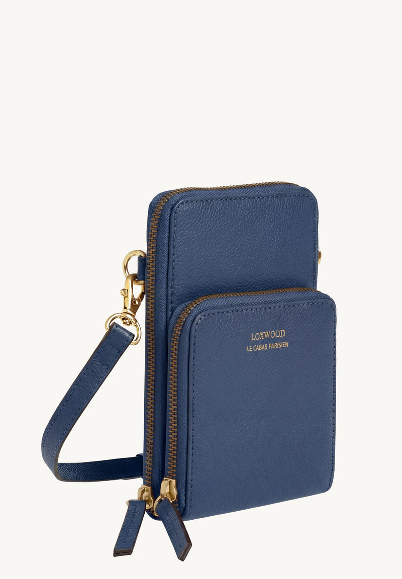 Jill- Phone Pouch- Blue Jean Leather