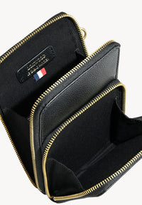 JILL - Grained leather phone pouch