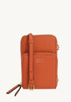 JILL - Orange grained leather phone case