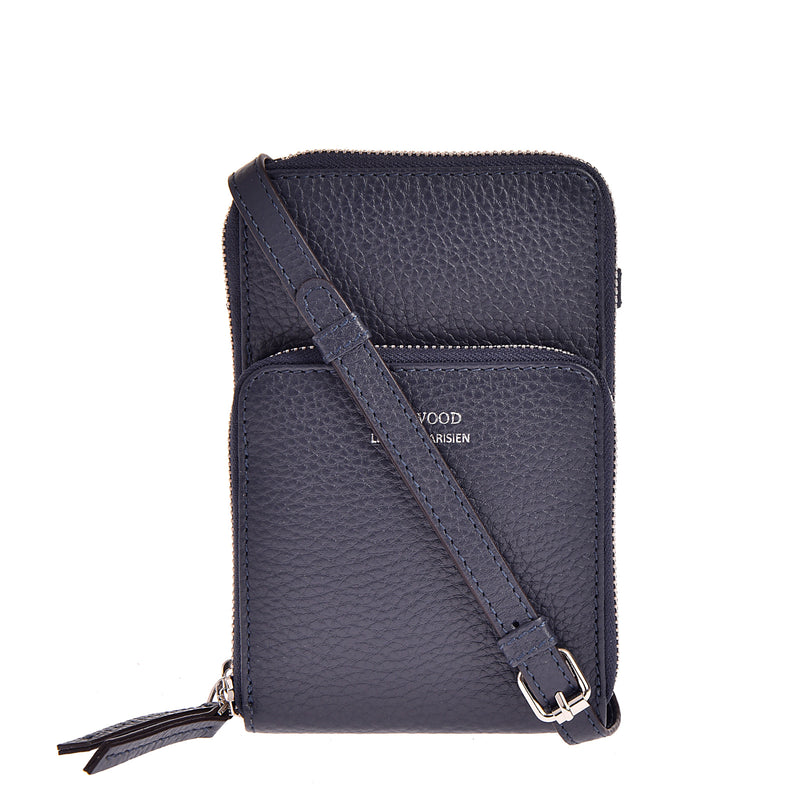 Jill- Phone Pouch- Midnight Blue Leather