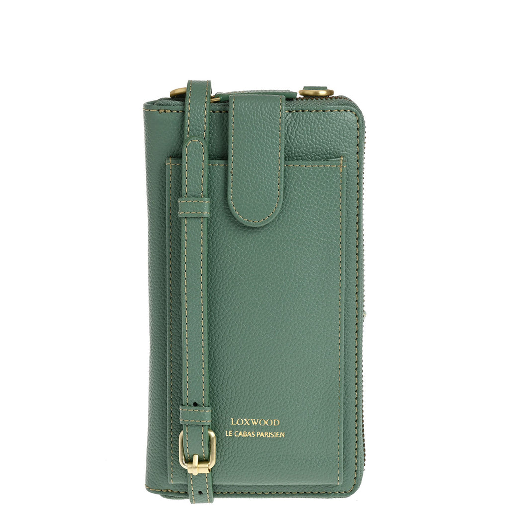 LIZ- Grained leather phone pouch