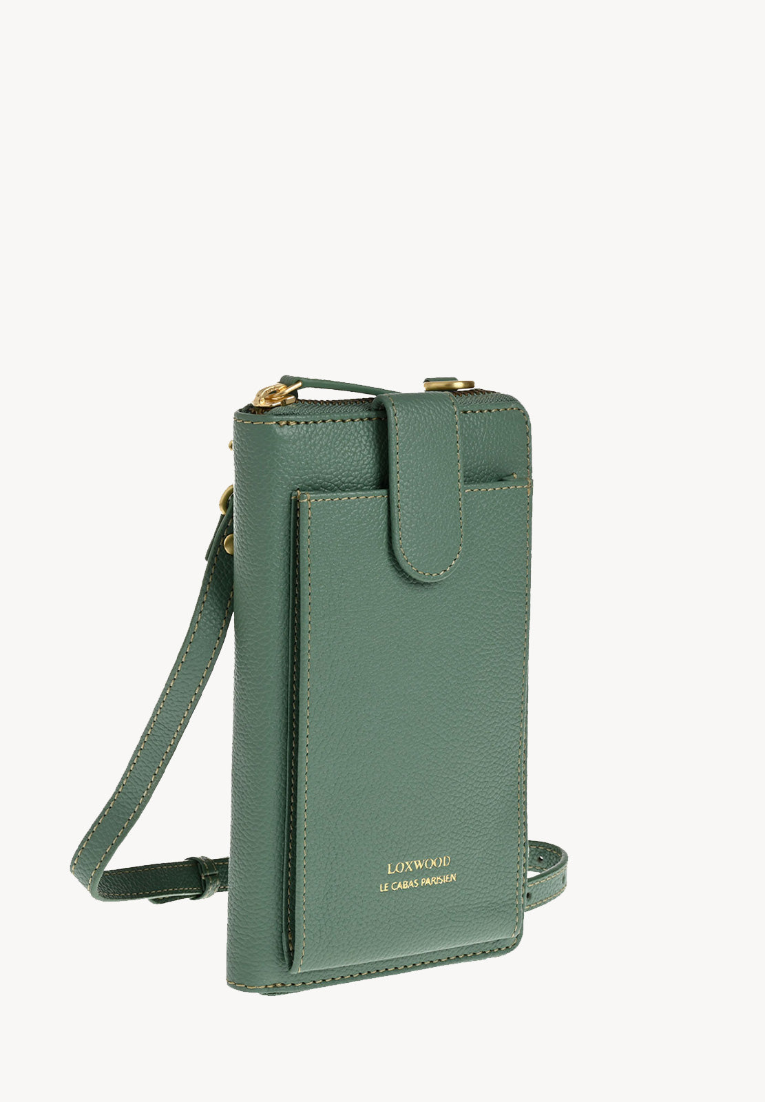 LIZ- Grained leather phone pouch