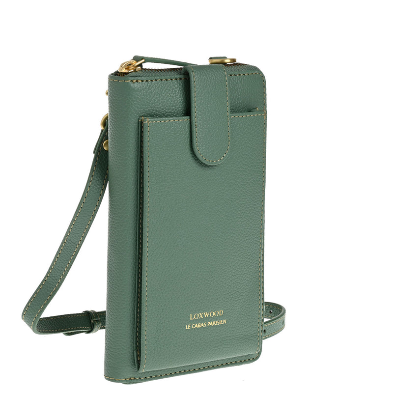 LIZ- Grained leather phone pouch