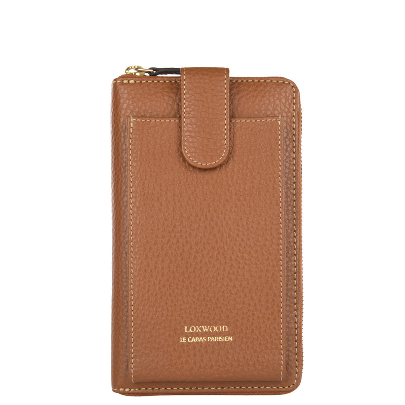 LIZ- Grained leather phone pouch