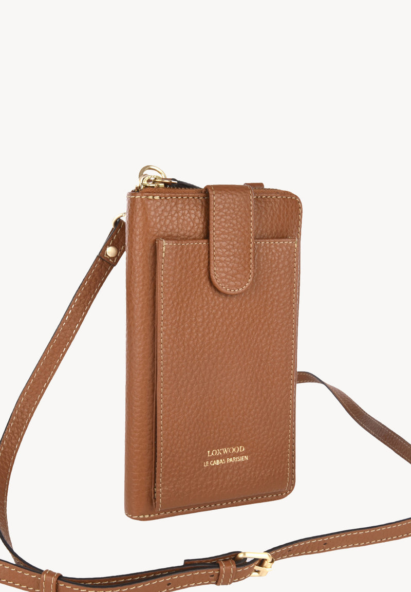 LIZ- Pochette téléphone en cuir grainé