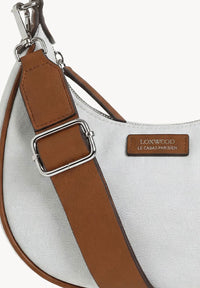 ALBANE - Sac demi lune en nylon couleur ecru