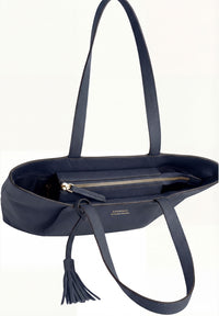 ALMA - Sac zippé porté épaule couleur bleu marine