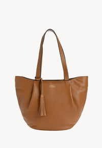 ALMA - Sac zippé porté épaule couleur brandy