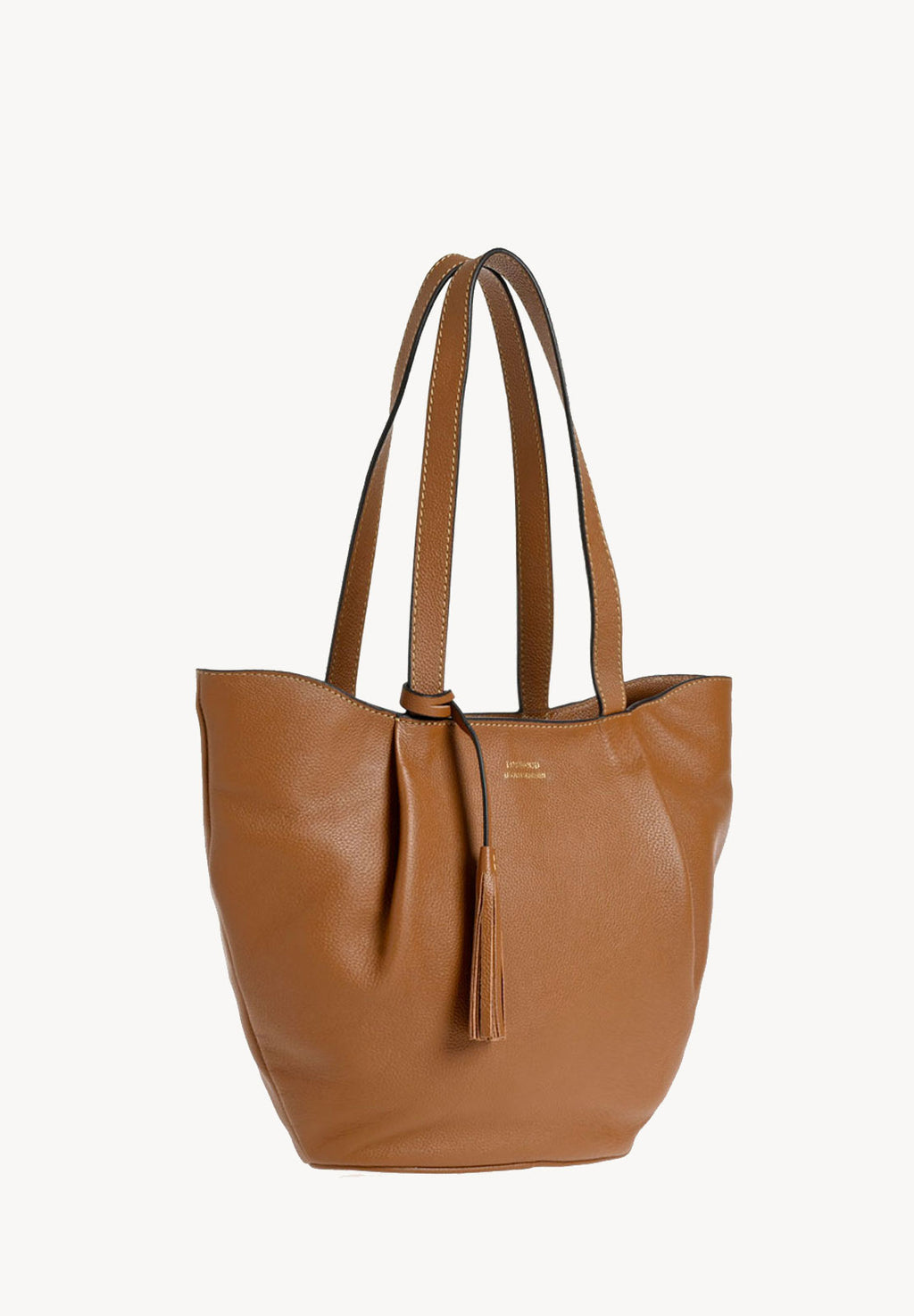 ALMA - Sac zippé porté épaule couleur brandy