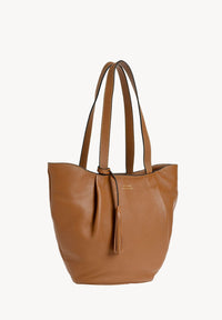 ALMA - Sac zippé porté épaule couleur brandy