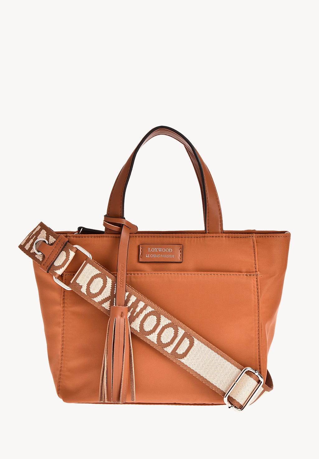 BABY CABAS - Mini cabas zippé en nylon couleur camel