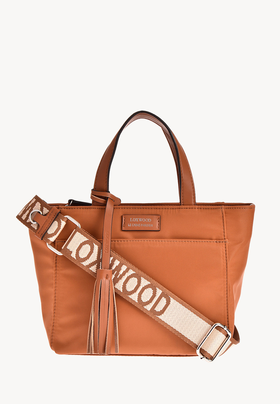 BABY CABAS - Mini cabas zippé en nylon couleur camel