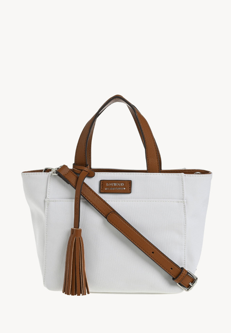 BABY CABAS - Mini cabas zippé en nylon couleur ecru