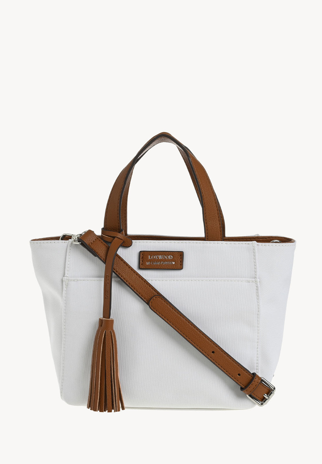 BABY CABAS - Mini cabas zippé en nylon couleur ecru
