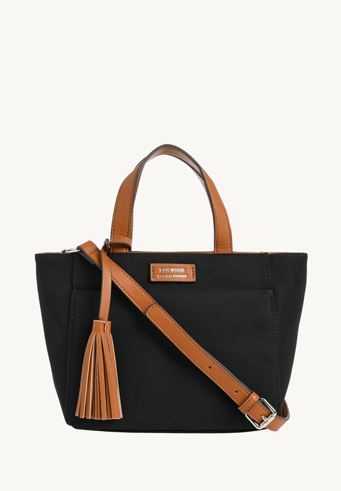 BABY CABAS - Mini cabas zippé en nylon couleur noire