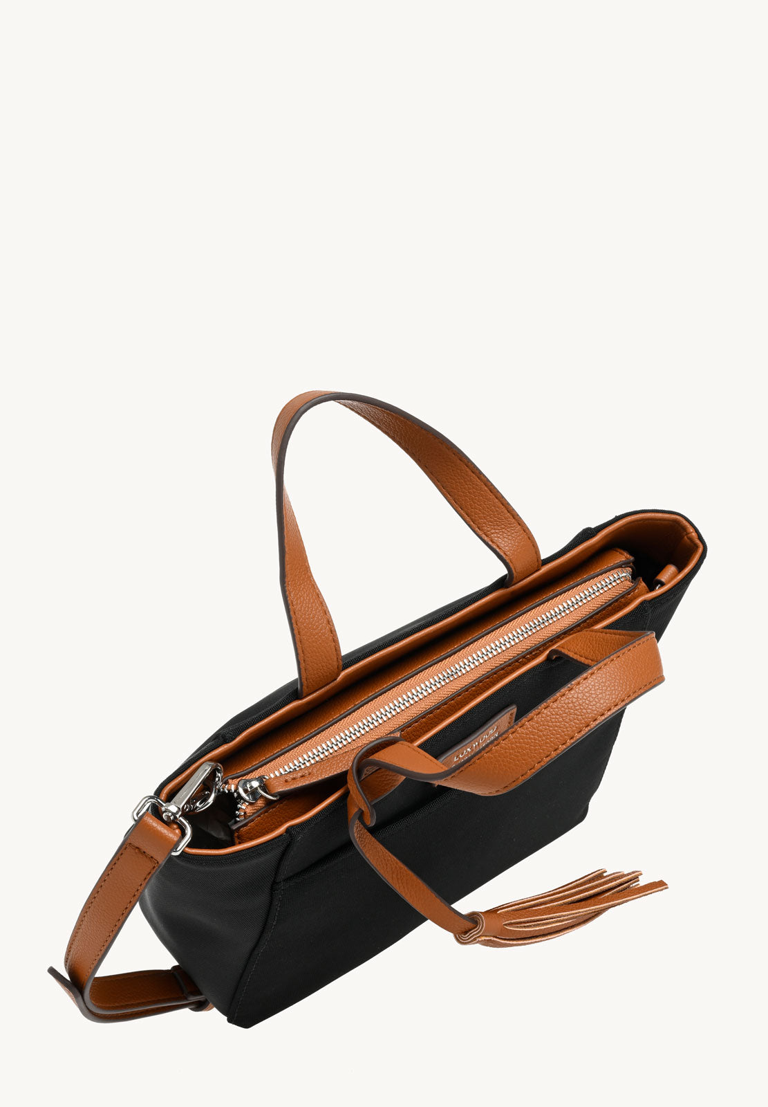 BABY CABAS - Mini cabas zippé en nylon couleur noire