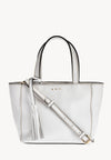 BABY CABAS - Petit crossover en cuir grainé couleur craie