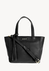 BABY CABAS - Petit crossover en cuir grainé couleur noir