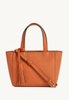 BABY CABAS - Petit crossover en cuir grainé couleur orange