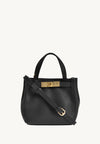 BABY NANOU - Mini crossover en cuir grainé couleur noir
