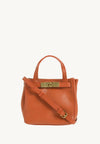 BABY NANOU - Mini crossover en cuir grainé couleur orange