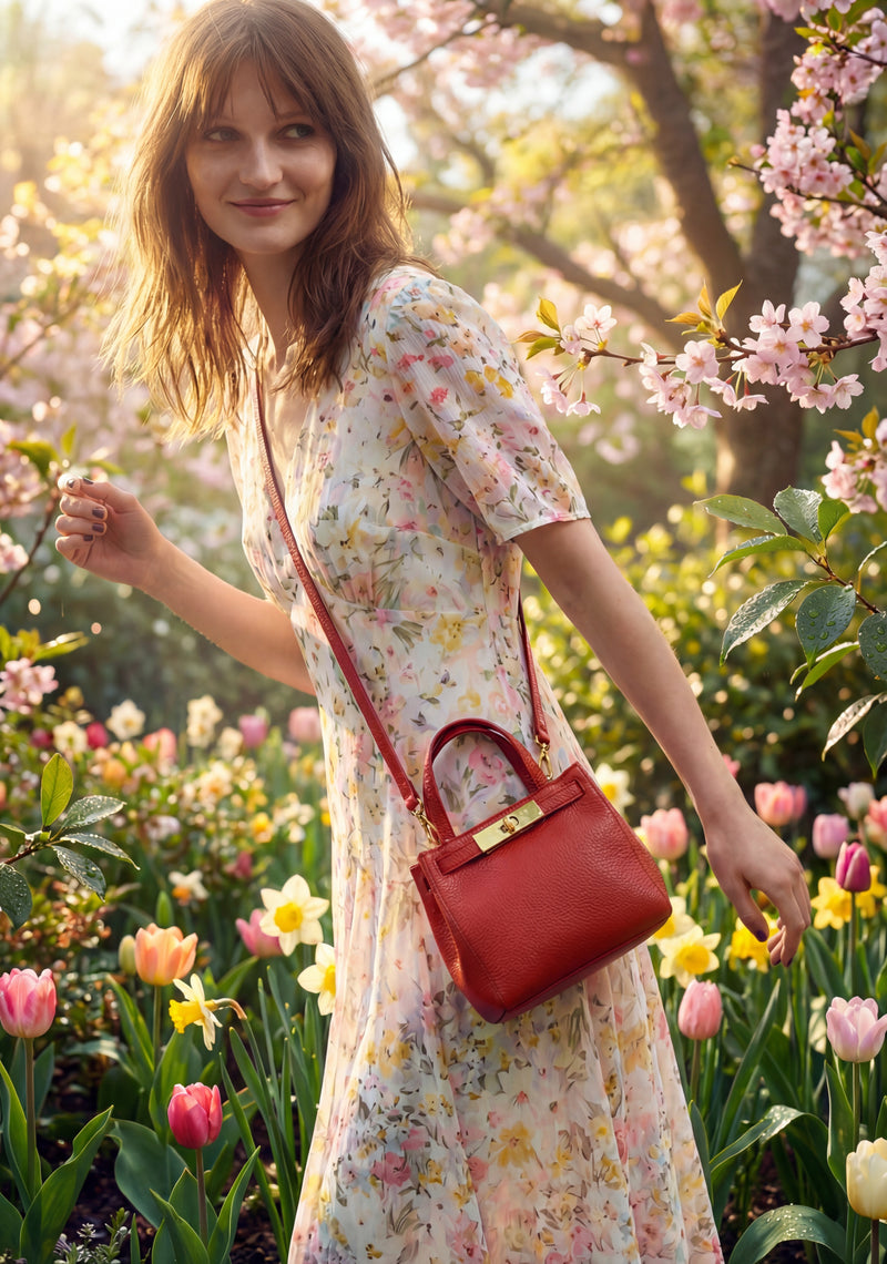 BABY NANOU - Mini crossover en cuir grainé