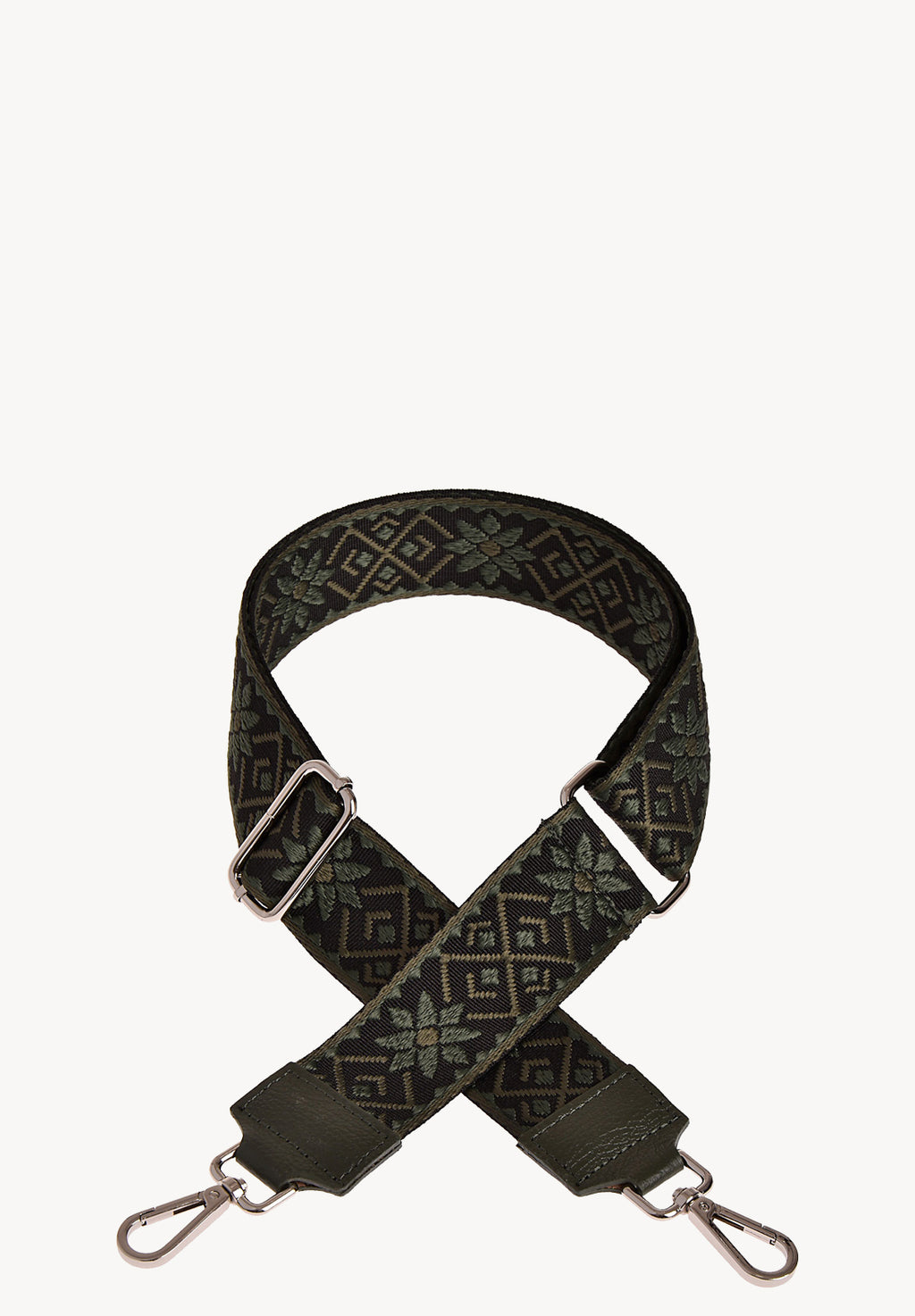 Bandoulière motif ethnique - Textile et cuir