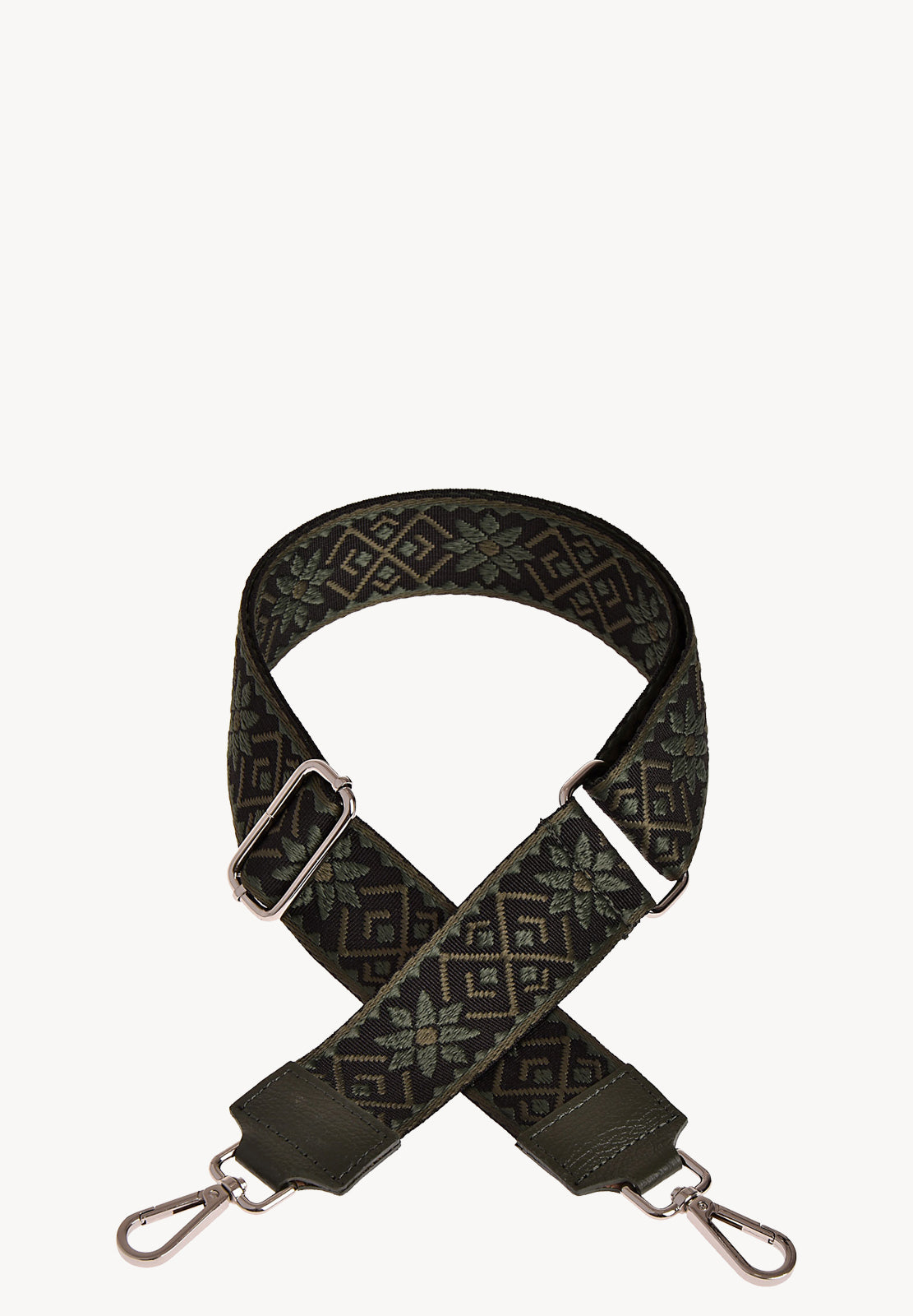 Bandoulière motif ethnique - Textile et cuir