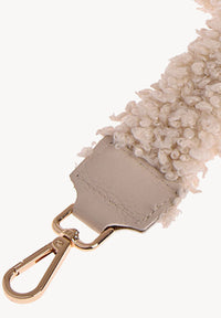 Faux fur shoulder strap - Textile and leather