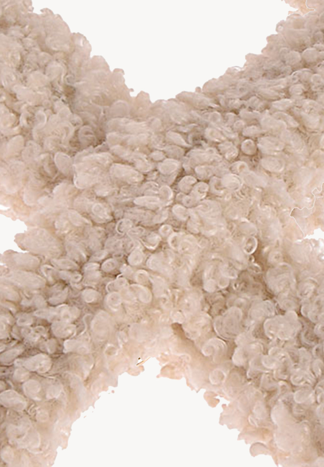 Faux fur shoulder strap - Textile and leather