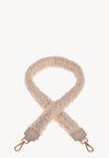 Faux fur shoulder strap - Textile and leather