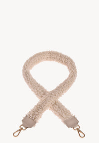 Faux fur shoulder strap - Textile and leather