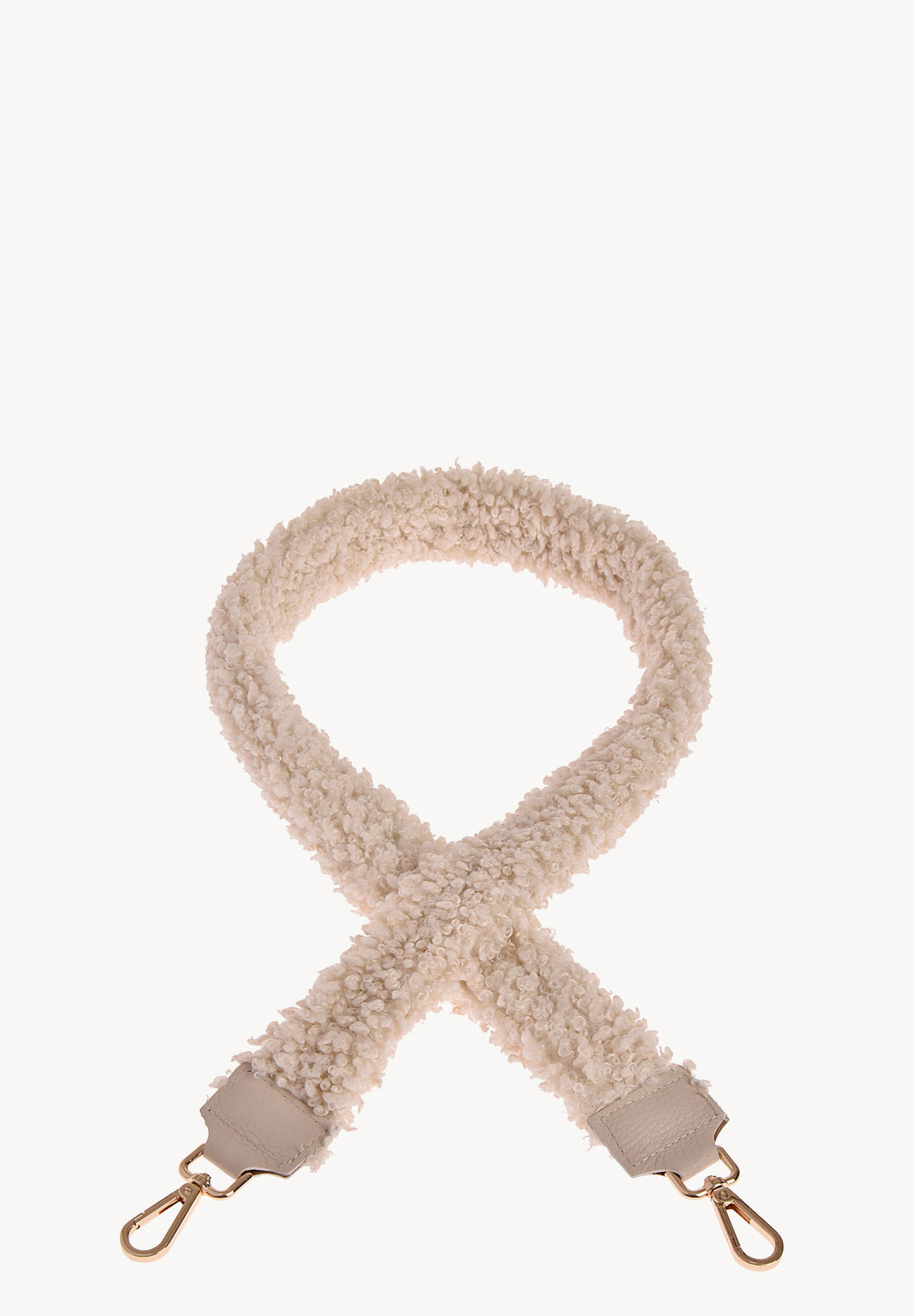 Faux fur shoulder strap - Textile and leather