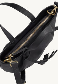 Baby ALMA - Petit sac zippé cuir grainé couleur noire