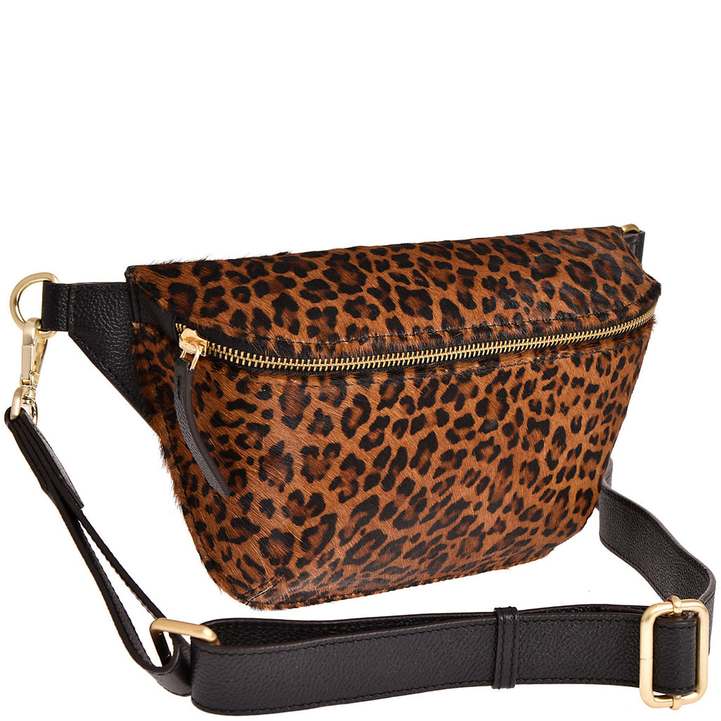 GAYA - Leopard print leather fanny pack