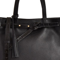 ARMANCE - Grained leather handbag and crocodile-effect leather belt