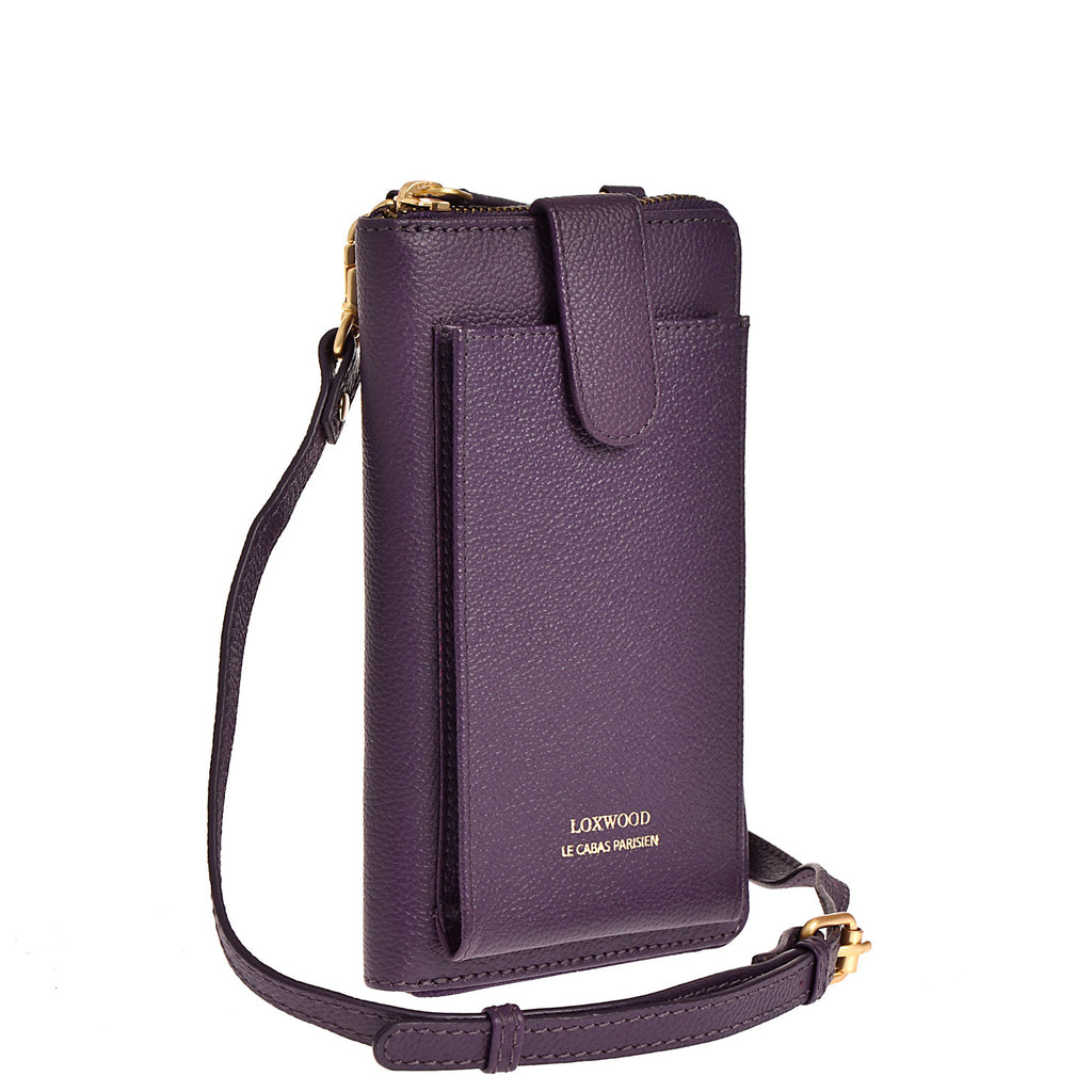 LIZ- Grained leather phone pouch