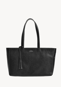 ENORA Sac fourre tout en cuir grainé Noir de face