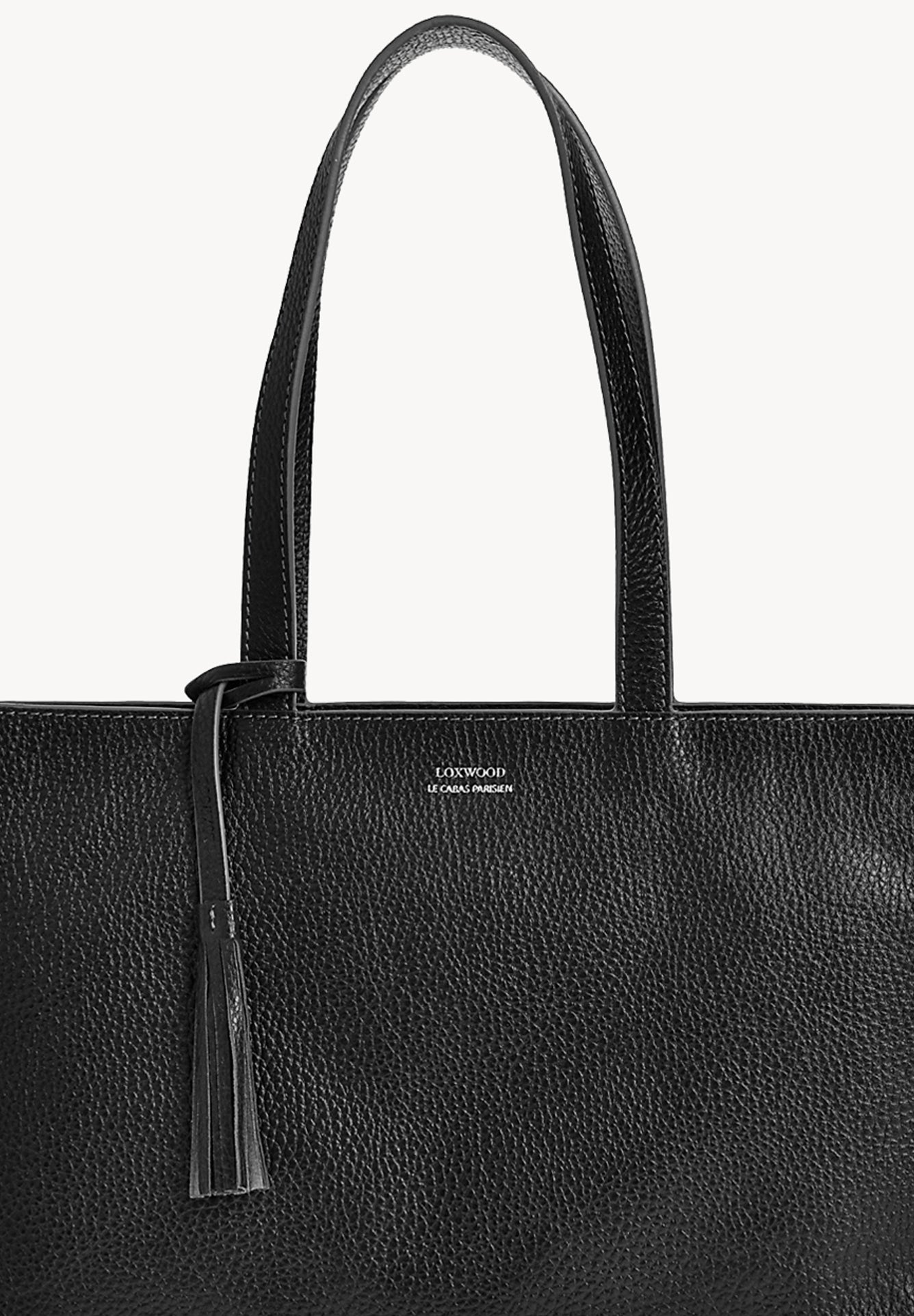 ENORA Sac fourre tout en cuir grainé Noir Zoom