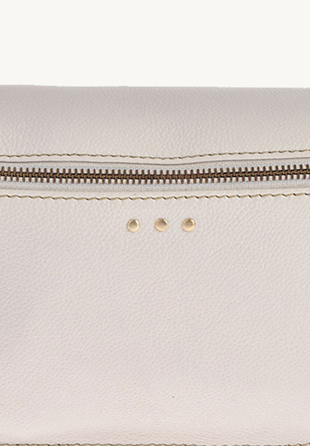 GAYA - Sac banane en cuir grainé couleur Craie