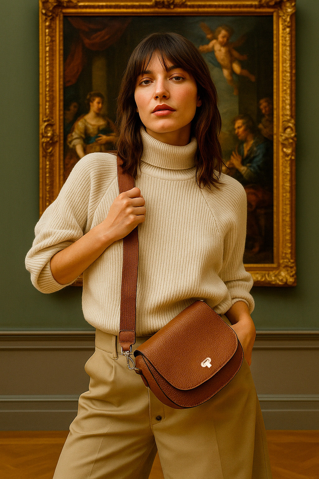 MARNIE - Grained leather messenger bag