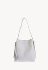 NAYA - Sac porté épaule en cuir grainé couleur craie