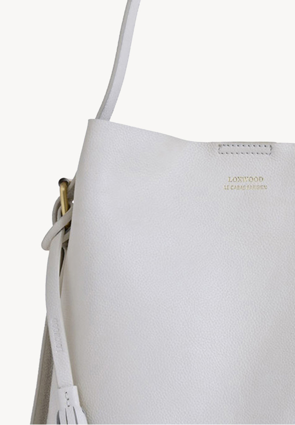 NAYA - Sac épaule en cuir grainé couleur craie
