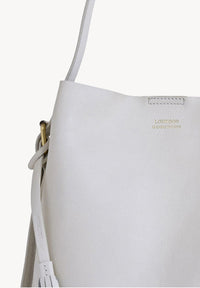 NAYA - Sac épaule en cuir grainé couleur craie