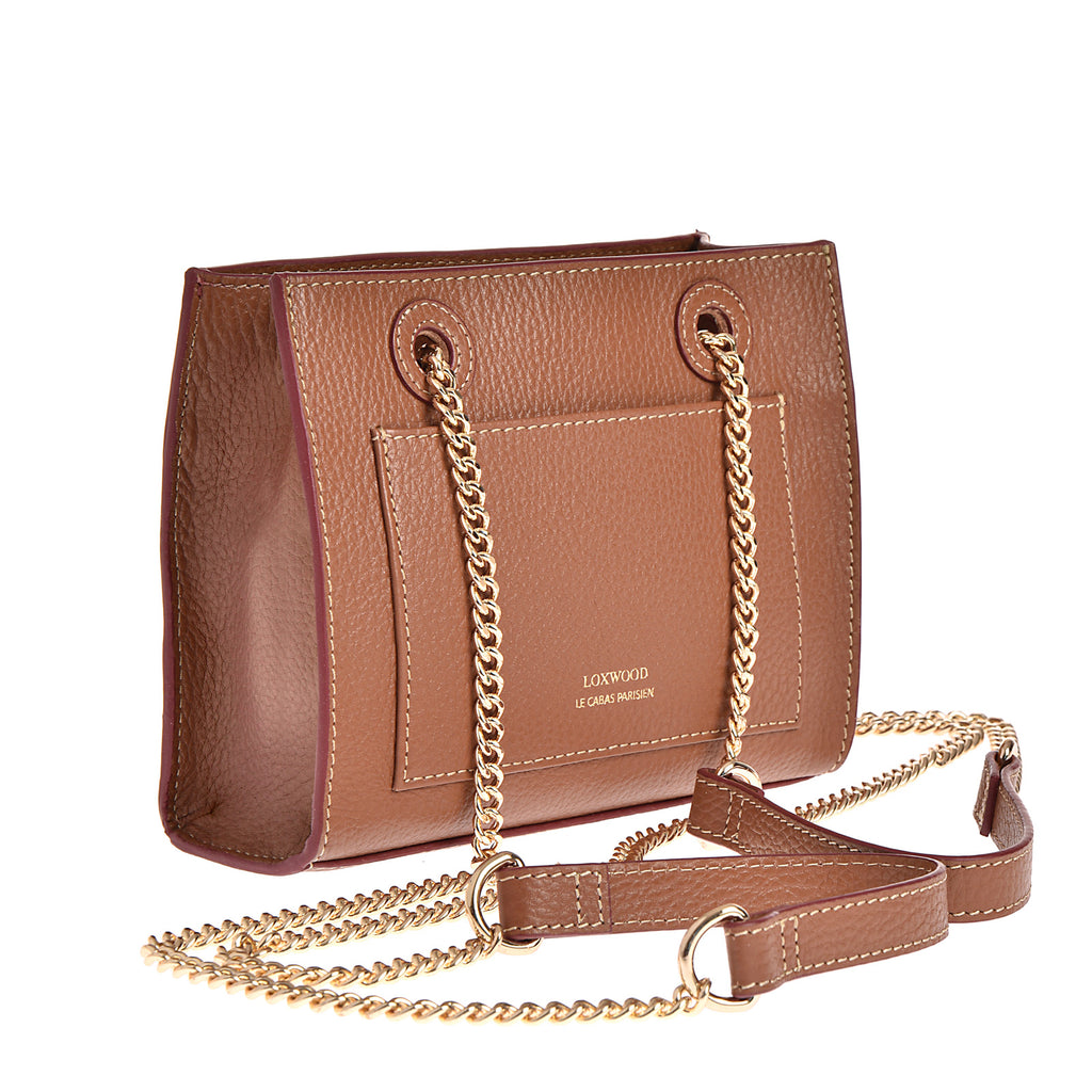 BABY JO - Mini grained leather bag with chains
