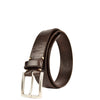 Men's Belt - Cracked leather with saddle stitching and pattern on the back