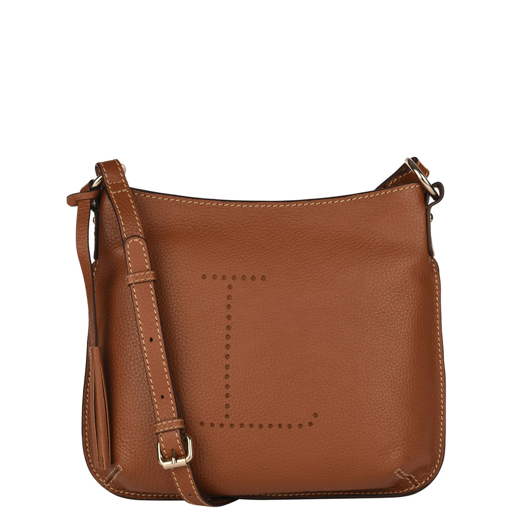 CELIA L - Grained leather messenger bag